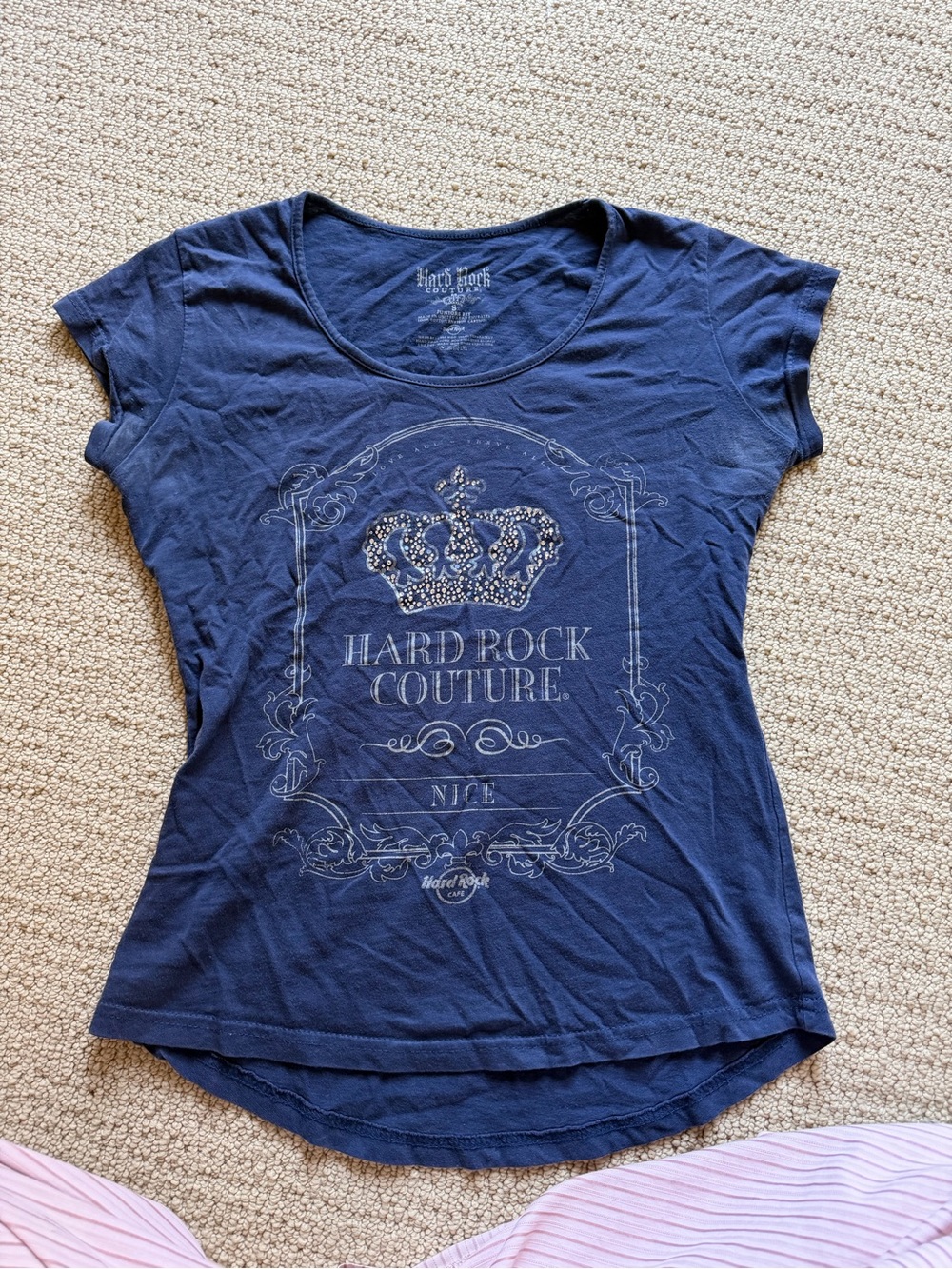 Hard Rock Couture Navy Graphic Scoop Tee